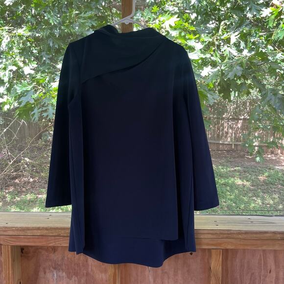 COS Tops - COS Women's Navy Twist Collar High Neck Tunic Top Size L